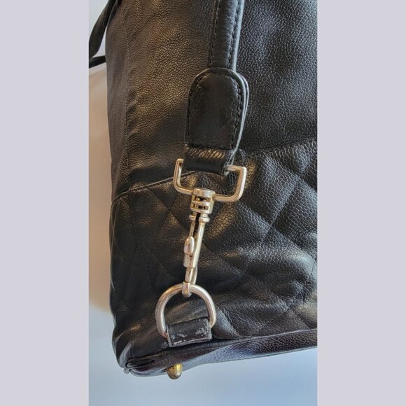 CHANEL X-Large Vintage Drawstring Backpack Black Caviar Leather Quilted bottom - Picture 13 of 14